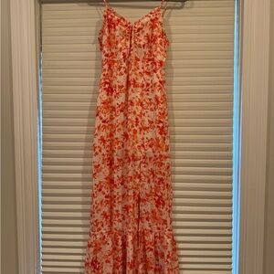 Chelsea28 Red and White Floral Maxi Dress